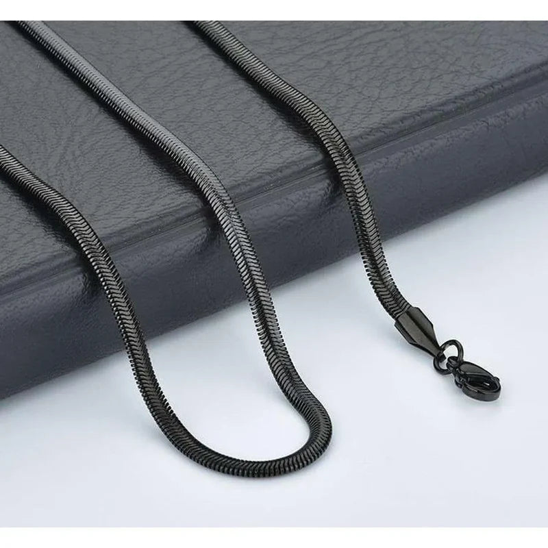 Black Snake Chain With Free Titanium Ring