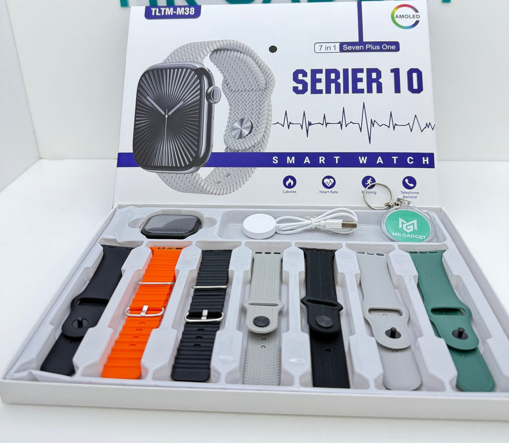 Series 10 Smart Watch With Seven Straps , Amoled Display (TLTM- M38)